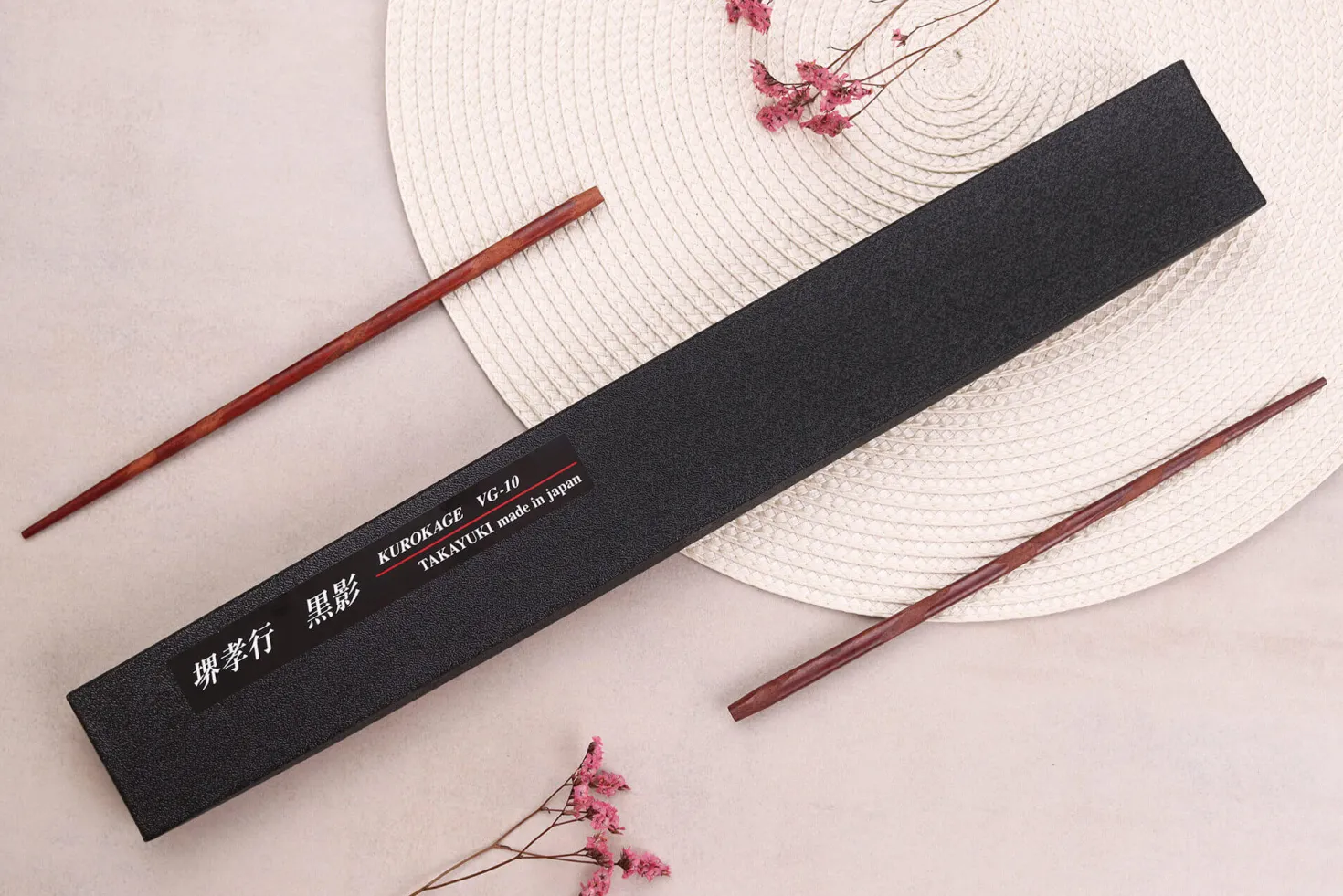 Couteau sujihiki 24cm japonais Sakai Takayuki Kurokage VG10 manche en wengé