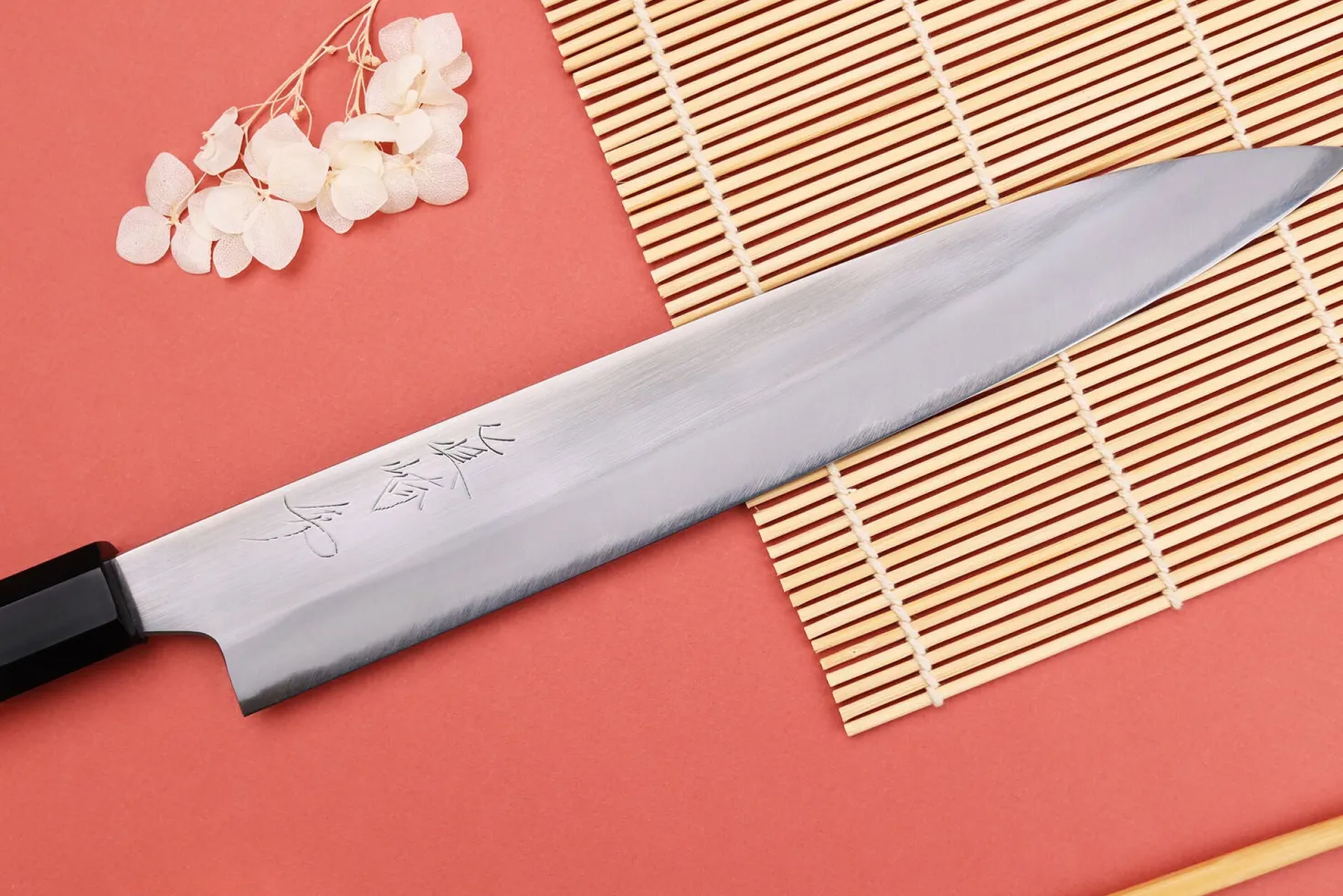 Couteau sujihiki 24cm japonais artisanal Naoki Mazaki WS2 poli