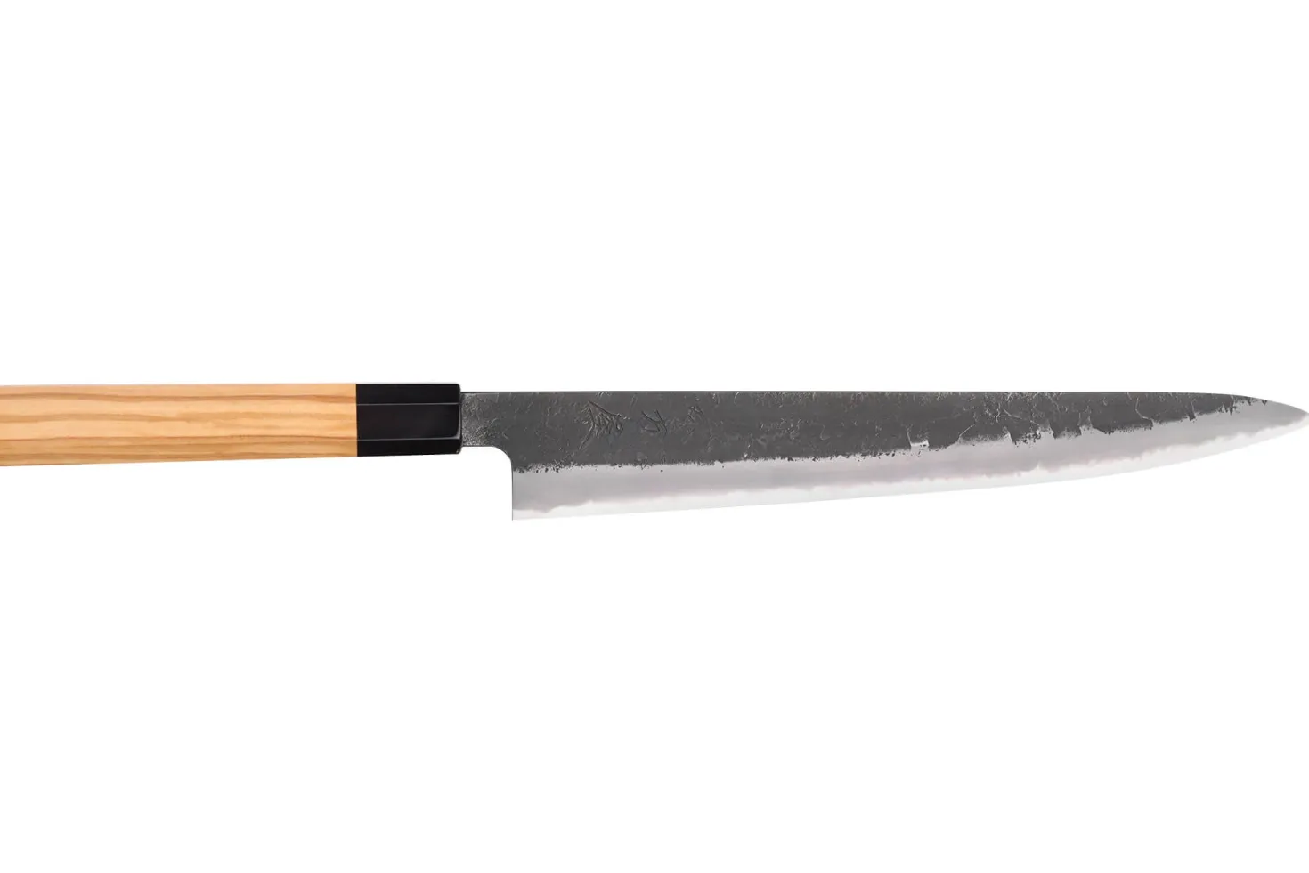 Couteau sujihiki 27cm japonais artisanal Hinoura Mutsumi Ajikataya Black Nashiji