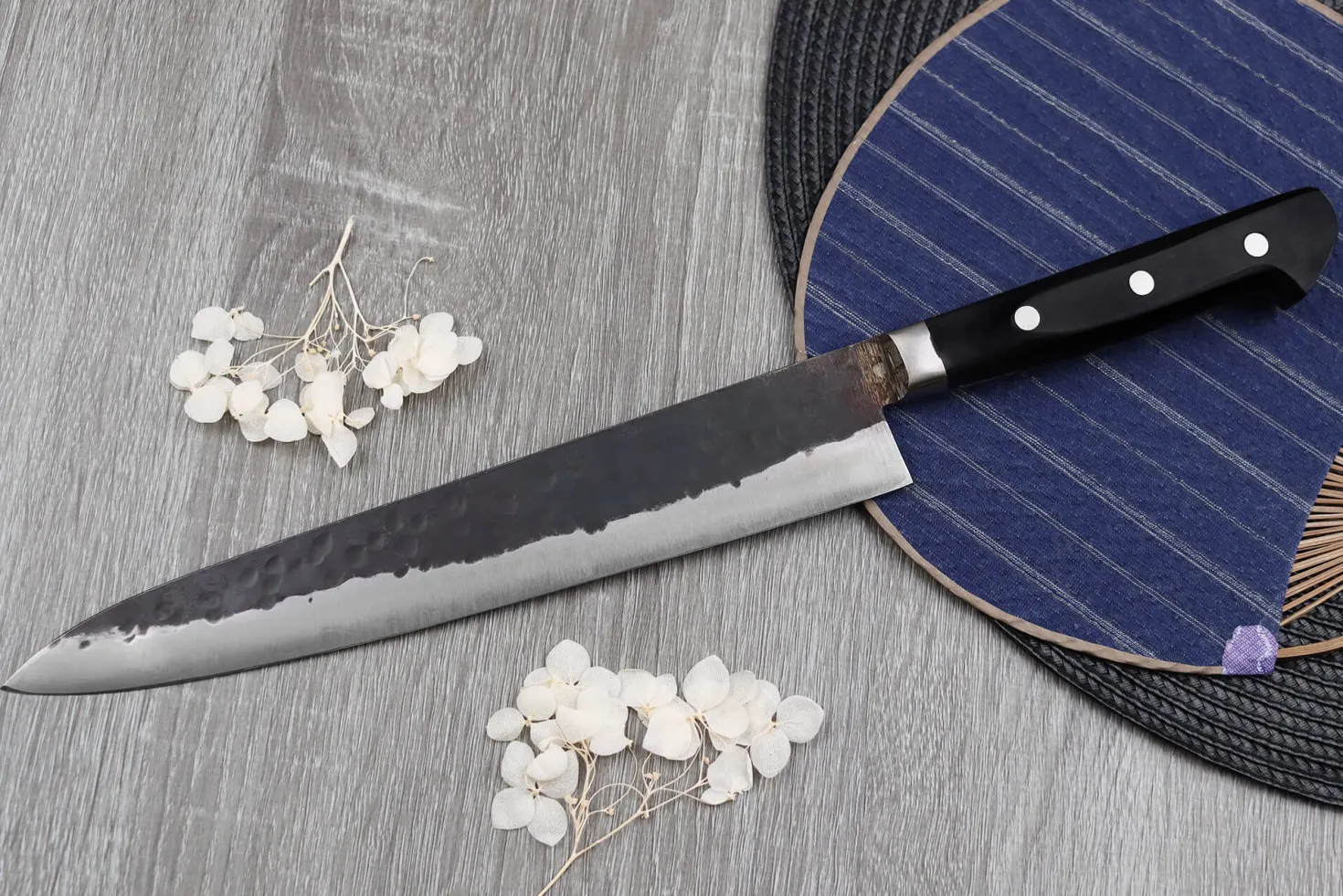 Couteau sujihiki 24cm japonais artisanal Fujiwara Denka