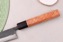 Couteau sujihiki 24cm japonais artisanal Masashi Yamamoto BS1 Black Nashiji