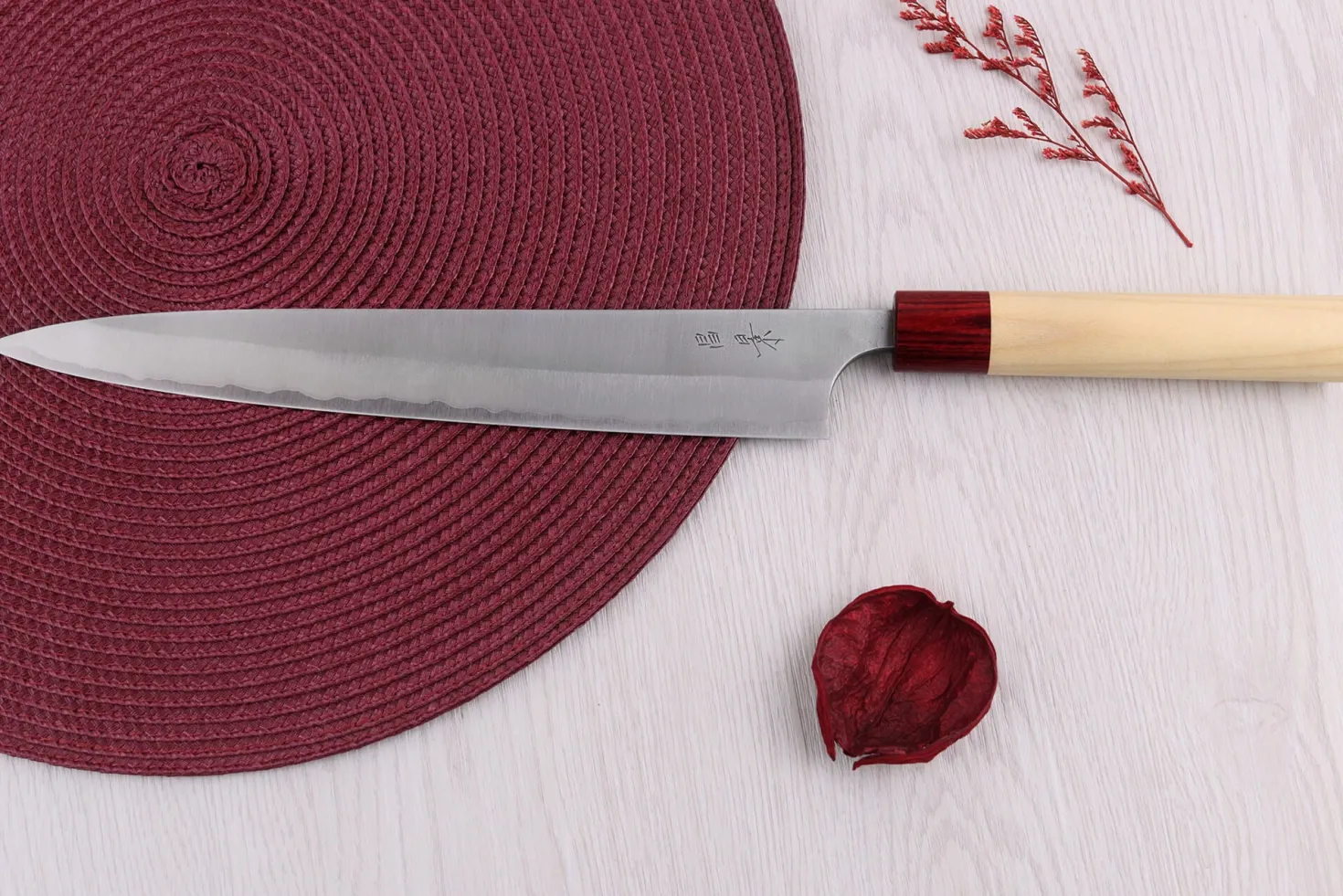 Couteau sujihiki 27cm japonais artisanal Masakage Yuki Shirogami 2