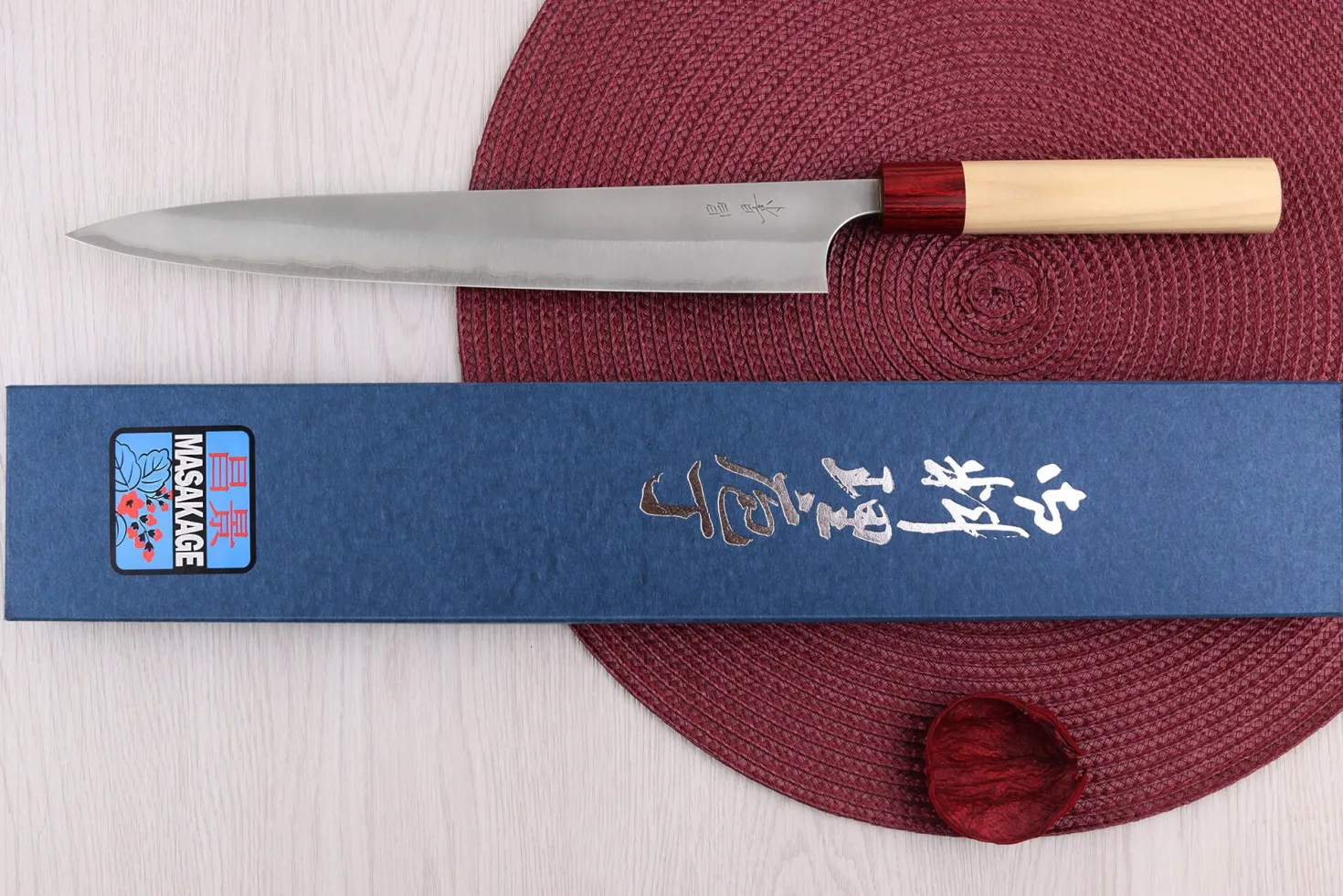 Couteau sujihiki 27cm japonais artisanal Masakage Yuki Shirogami 2