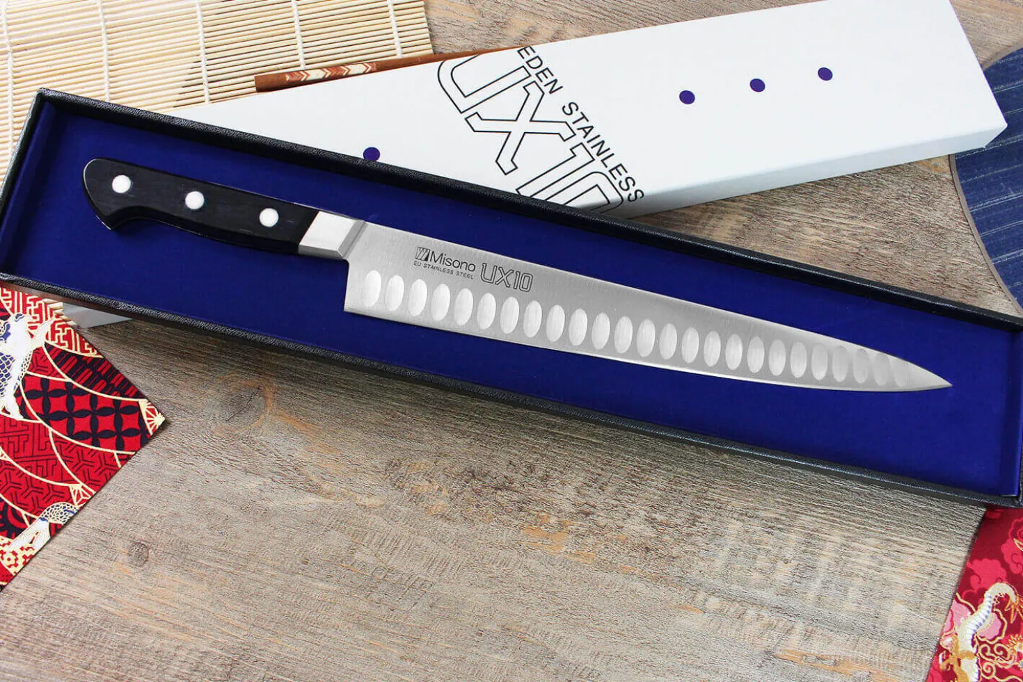 Couteau sujihiki japonais alvéolé Misono UX10 27cm