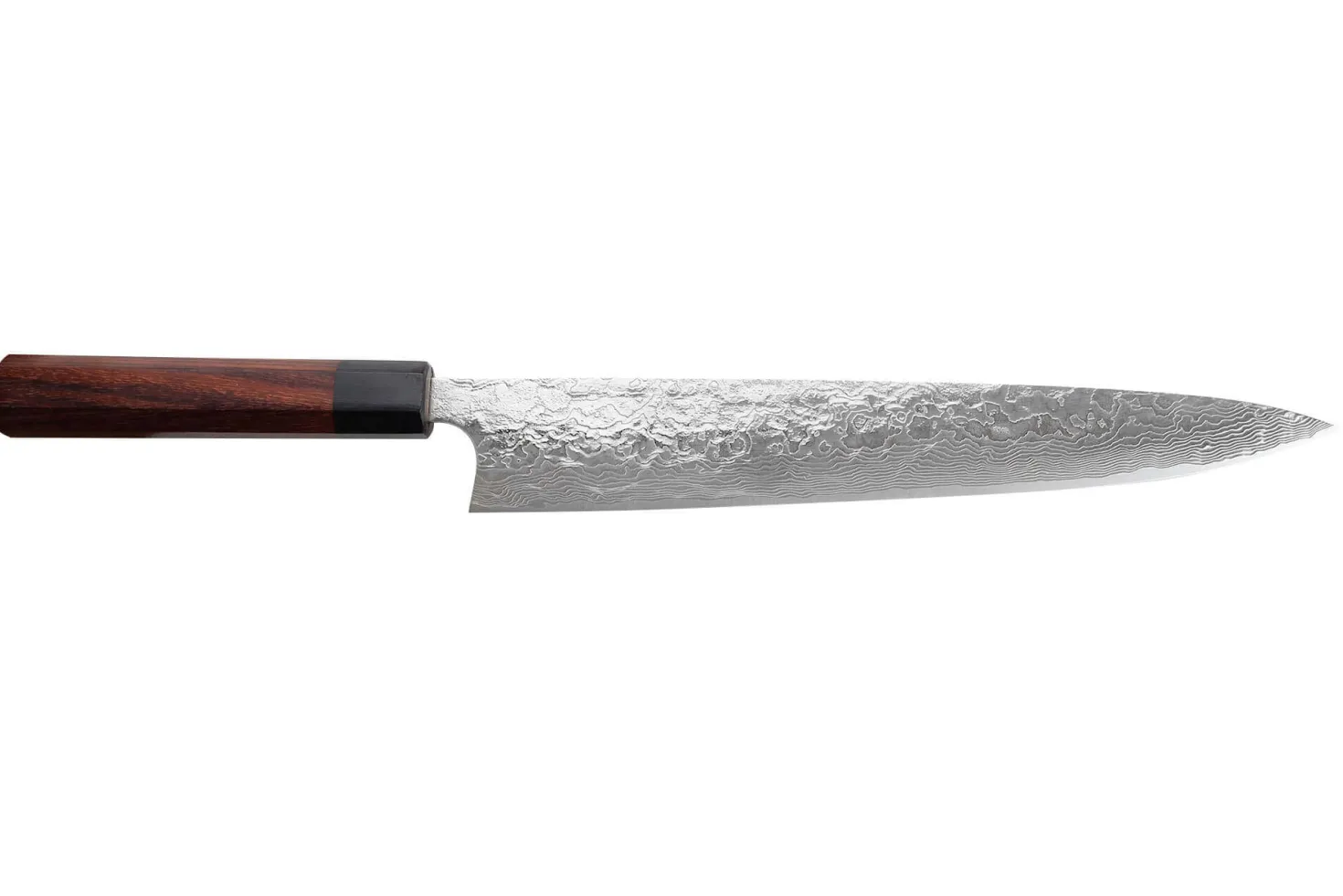 Couteau sujihiki japonais artisanal Takeshi Saji R2 Damas 27cm
