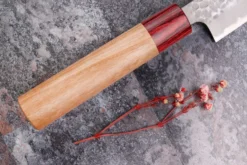 Couteau sujihiki japonais artisanal Tsunehisa Aogami Super martelé 24cm