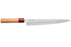 Couteau sujihiki japonais artisanal Tsunehisa Aogami Super martelé 24cm