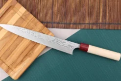 Couteau sujihiki japonais artisanal Masagake Kiri 27cm damas 49 couches