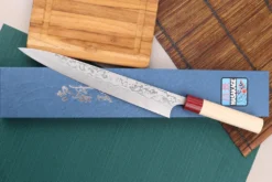 Couteau sujihiki japonais artisanal Masagake Kiri 27cm damas 49 couches