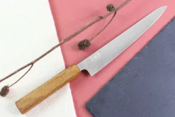 Couteau sujihiki japonais artisanal Wusaki Migaki G3 24cm