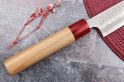 Couteau sujihiki japonais artisanal Tsunehisa Aogami Super martelé 27cm