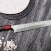 Couteau sujihiki japonais artisanal Yoshimi Kato Minamo SG2 Tsuchime 27cm