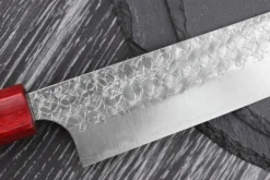 Couteau sujihiki japonais artisanal Yoshimi Kato Minamo SG2 Tsuchime 27cm