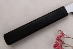 Couteau sujihiki japonais artisanal Kagekiyo Yoshikazu Tanaka Damas Aogami 27cm