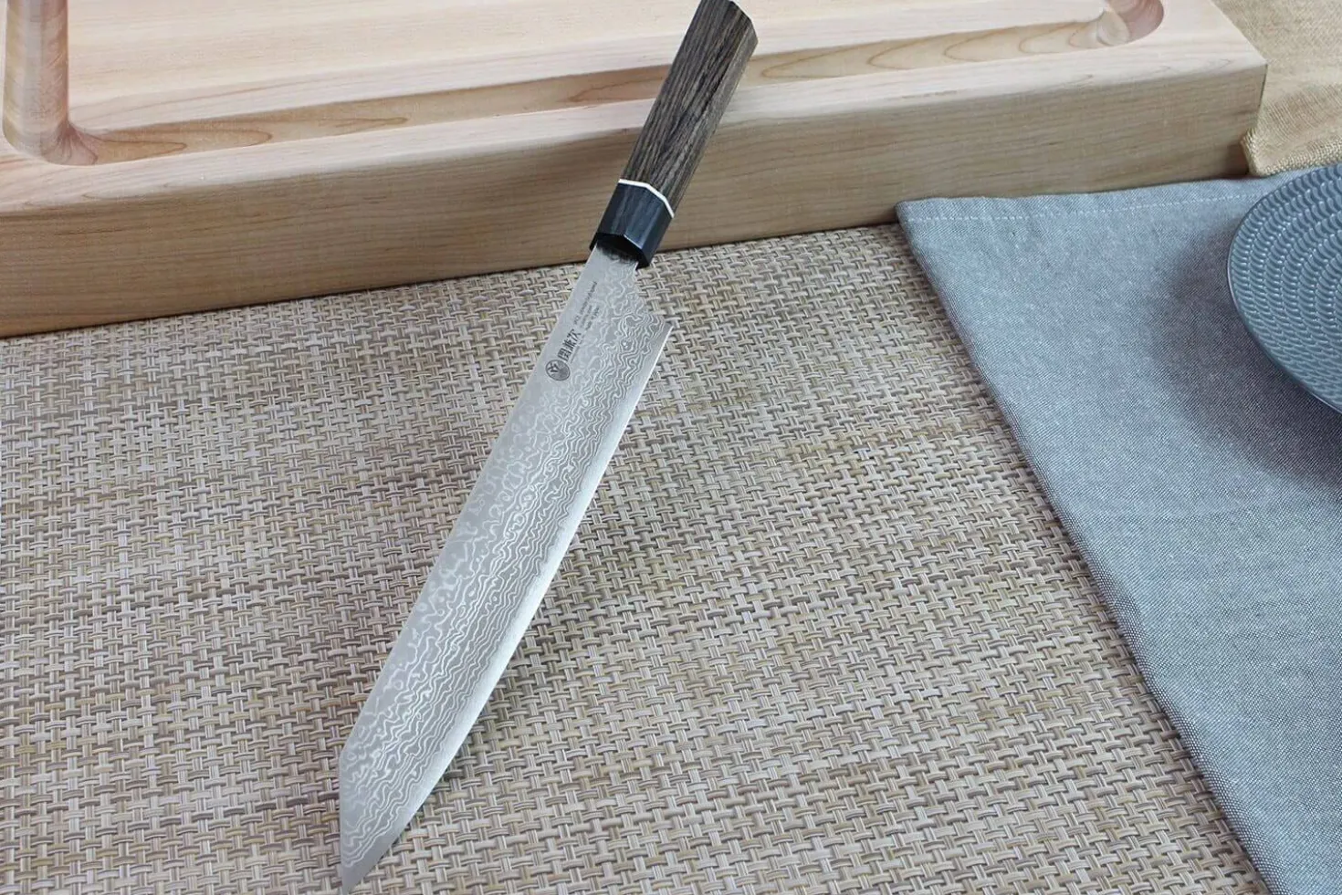 Couteau sujihiki japonais Kanetsugu Zuiun acier SPG2 damas 24cm