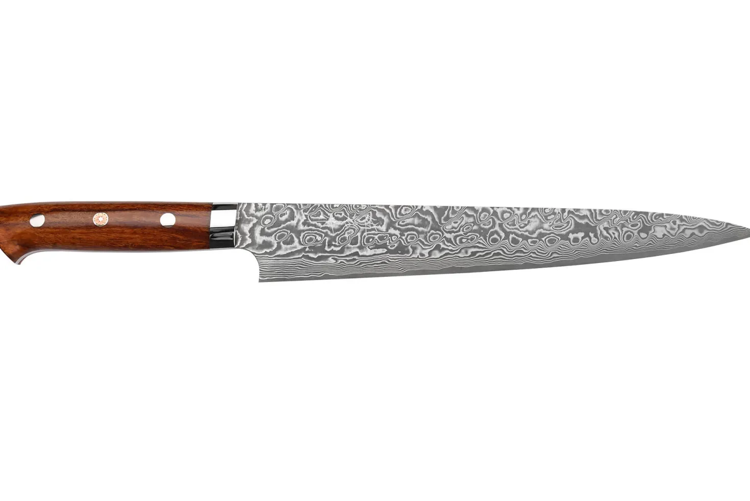 Couteau sujihiki japonais Takeshi Saji R2 Damas Mosaïque 24cm