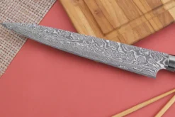 Couteau sujihiki japonais Takeshi Saji R2 Damas Mosaïque 24cm