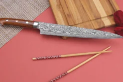 Couteau sujihiki japonais Takeshi Saji R2 Damas Mosaïque 24cm