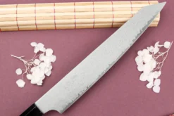 Couteau sujihiki kiritsuke 24cm japonais artisanal Yuzo Damas VG10