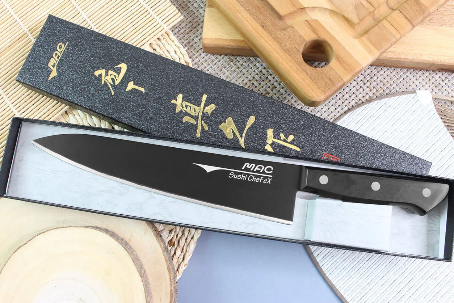 Couteau sushi chef japonais MAC Super Black 21cm