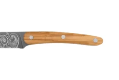 Couteau tranchelard Deejo Floréal 20cm manche en bois d'olivier