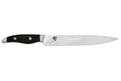 Couteau à trancher japonais KAI Shun Nagare Black lame damas 72 couches Dual Core 23cm manche bombé