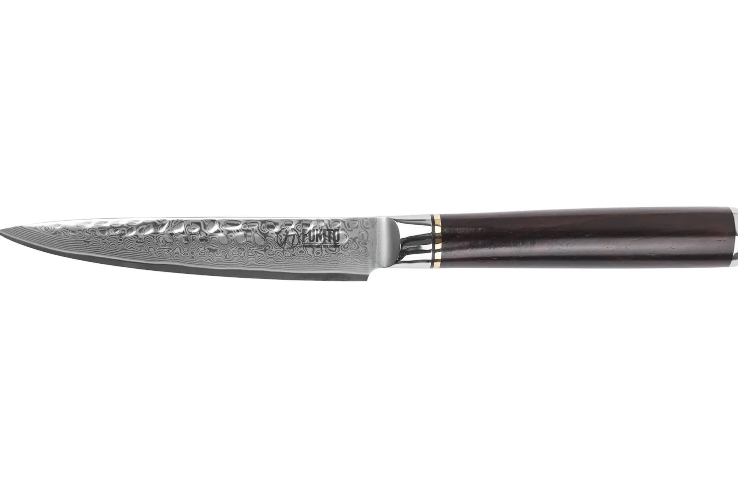 Couteau universel 13cm Fukito Ébène Damas martelé