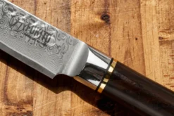 Couteau universel 13cm Fukito Ébène Damas martelé