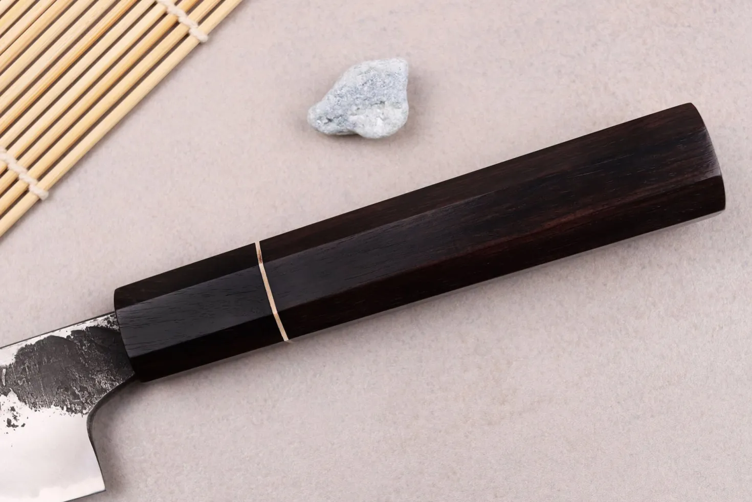 Couteau universel 18cm japonais artisanal Naoki Mazaki WS2 Black Nashiji