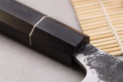 Couteau universel 18cm japonais artisanal Naoki Mazaki WS2 Black Nashiji