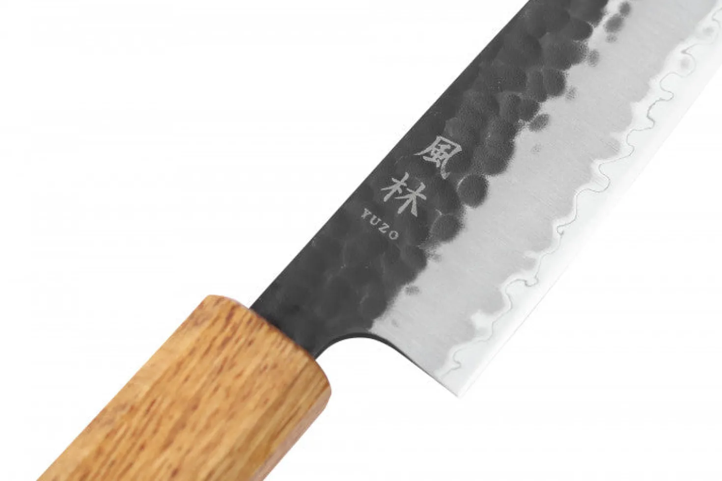 Couteau universel 15cm japonais artisanal Yuzo Black AS chêne brûlé