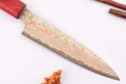 Couteau universel 13cm japonais artisanal Takeshi Saji VG10 Rainbow Nashiji