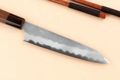 Couteau universel 15cm japonais artisanal Nigara Hamono Tsuchime AS manche en noyer