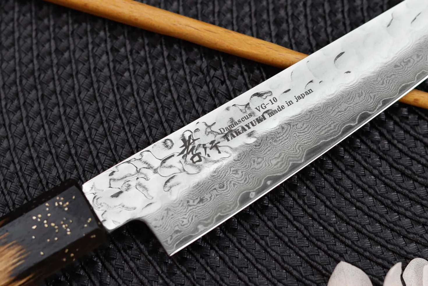 Couteau universel 15cm japonais Sakai Takayuki Kashi Urushi VG10 damas
