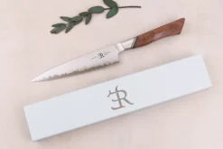 Couteau universel 13cm Ryda Knives A-30 San Maï et manche en noyer