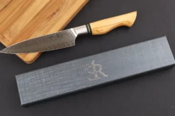 Couteau universel 13,5cm Ryda Knives ST650 Damas et manche en olivier