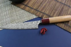 Couteau universel japonais artisanal Yoshimi Kato 15cm VG10 Nickel Damascus cerisier