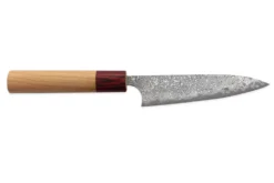 Couteau universel japonais artisanal Yoshimi Kato 12cm VG10 Nickel Damascus cerisier