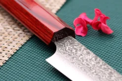 Couteau universel japonais artisanal Kei Kobayashi SG2 Damas Heptagone 15cm