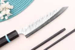 Couteau universel japonais artisanal Yu Kurosaki Fujin 15cm SG2 turquoise