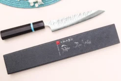 Couteau universel japonais artisanal Yu Kurosaki Fujin 15cm SG2 turquoise