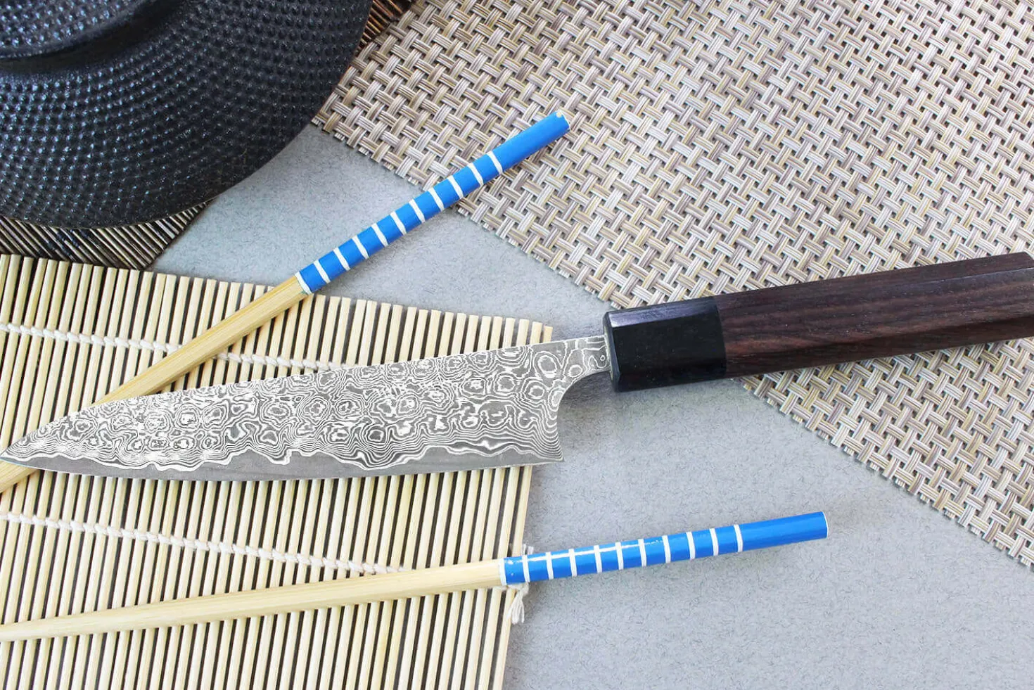 Couteau universel japonais artisanal Masakage Kumo 15cm damas 63 couches