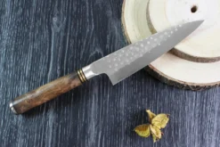 Couteau universel japonais artisanal forgé Takeshi Saji R2 Tsuchime 13cm