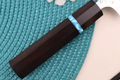 Couteau universel japonais artisanal Yu Kurosaki Fujin 12cm SG2 turquoise
