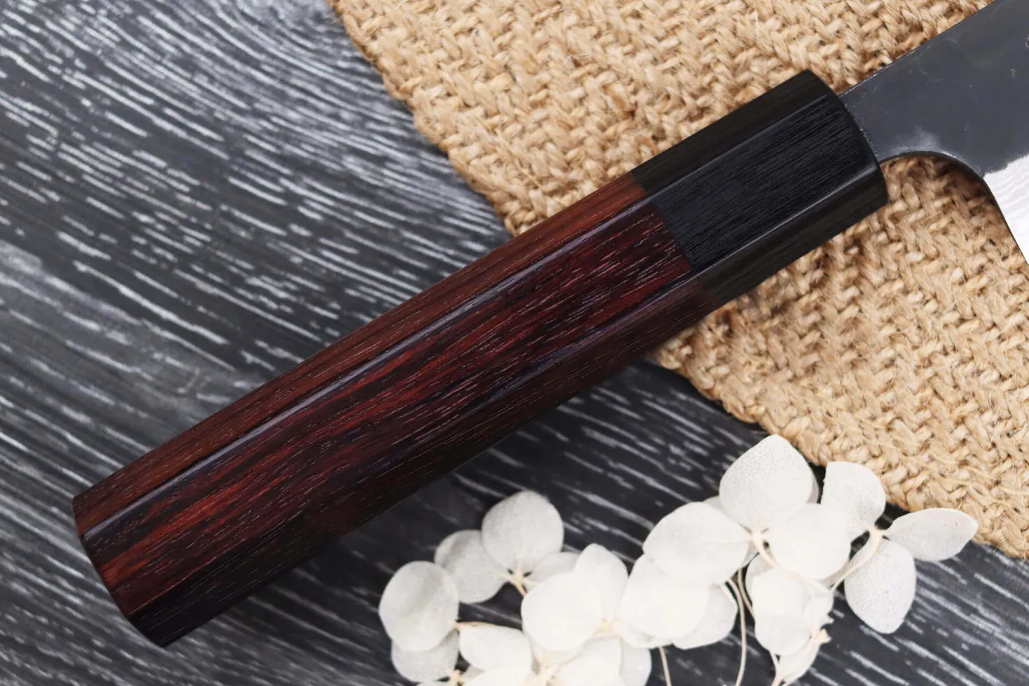 Couteau universel japonais artisanal Nao Yamamoto Damas AS brut de forge 15cm