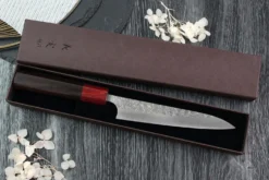 Couteau universel japonais artisanal Yoshimi Kato Minamo SG2 Tsuchime 14cm