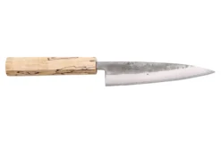 Couteau universel japonais artisanal Wusaki Nakata Erable BS2 13,5cm manche érable