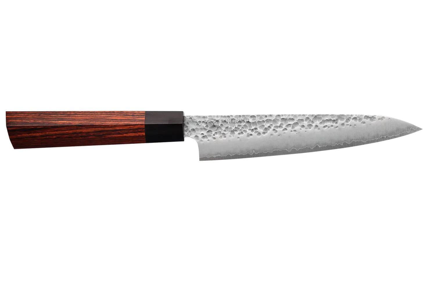 Couteau universel japonais Kanetsugu Heptagon Uto martelé 15cm