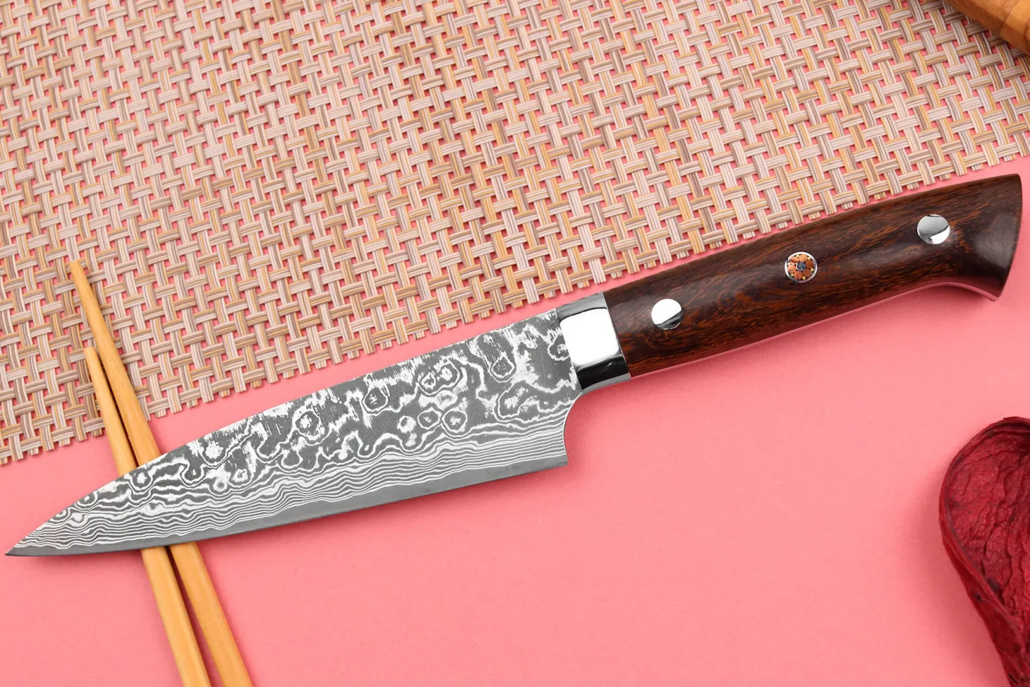 Couteau universel japonais Takeshi Saji R2 Damas Mosaïque 13cm
