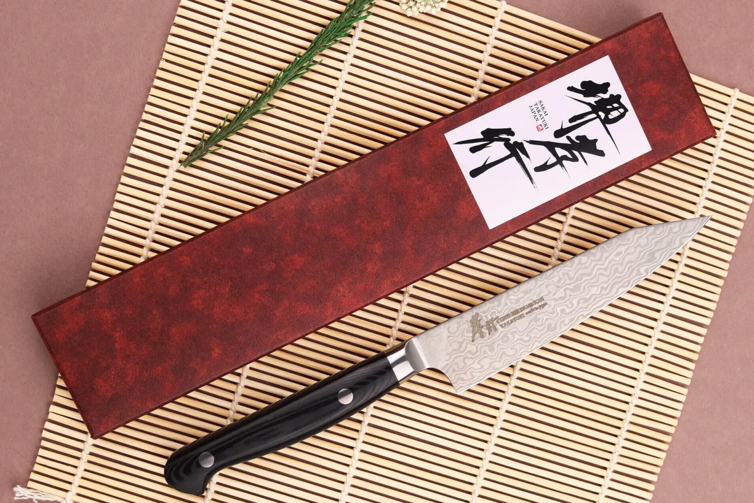 Couteau universel kiritsuke 12cm japonais Sakai Takayuki Coreless Damascus